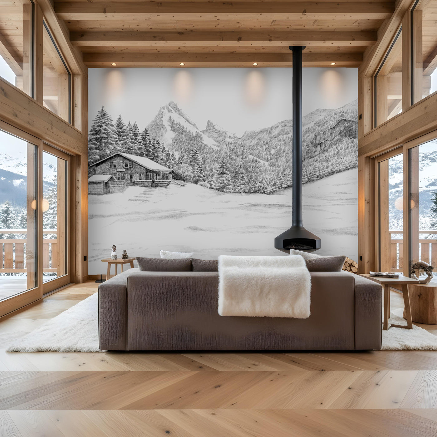 Papier peint montagne Suisse - Dent d'Oche