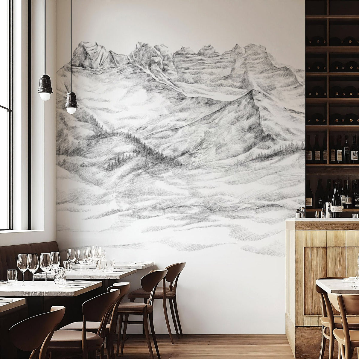 Papel pintado montaña Suiza - Los dientes del mediodía