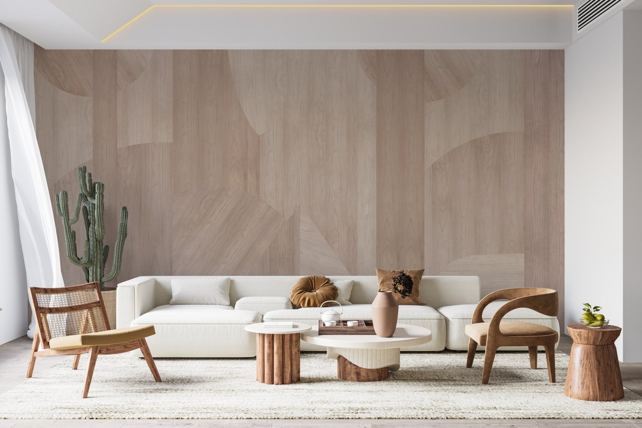 Papier peint panneau bois géométrique, mural concept, tendance