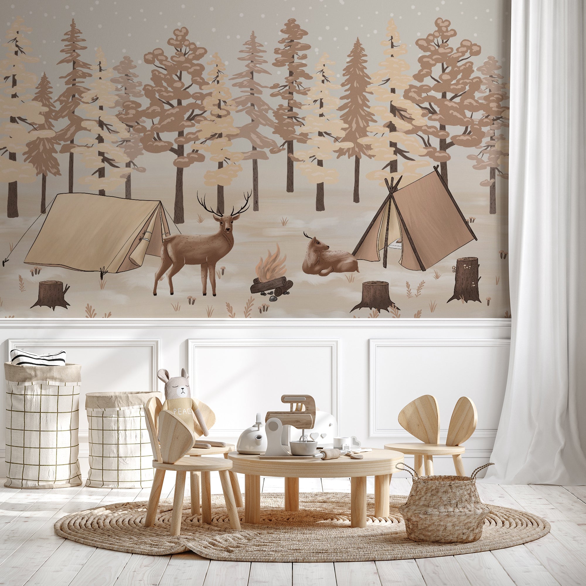 Papier peint enfant scandinave féérie suédoise - papier peint sur mesure francais - muralconcept