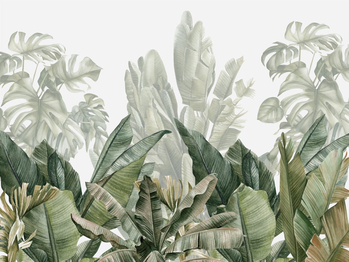 Papier peint panoramique bananier vert, mural concept, tendance