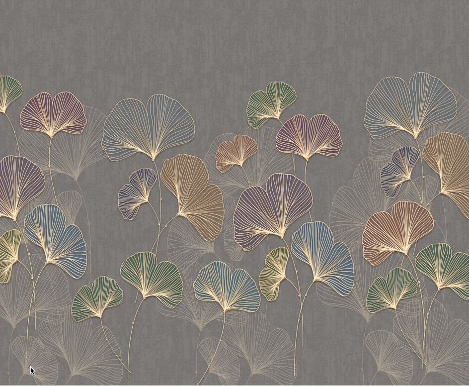 Papel pintado panorámico ginkgo asia de moda L190cm x H157cm