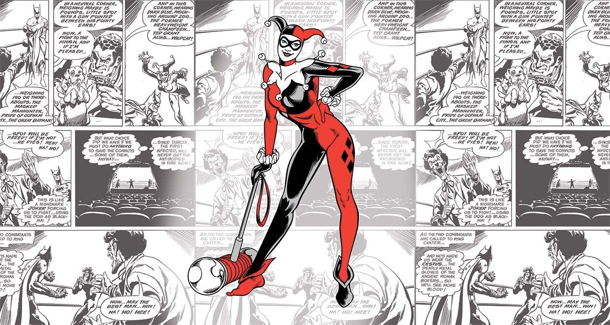 Papier peint panoramique BD harley quinn aventures - papier peint sur mesure francais - muralconcept