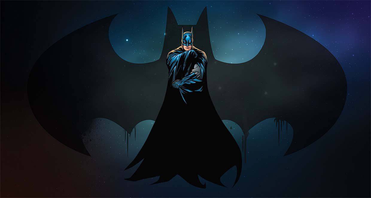 Papier peint panoramique héro batman film défense nuit - papier peint sur mesure francais - muralconcept