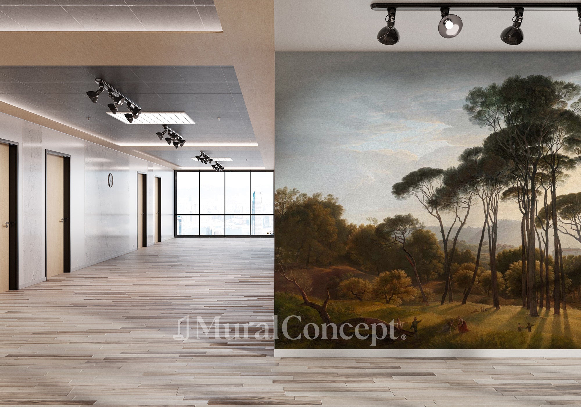Papier peint hall paysage historique Italie - panoramique français