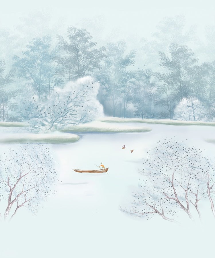 Papier peint aquarelle hiver mystique - Muralconceptpapier_peint_sur_mesure