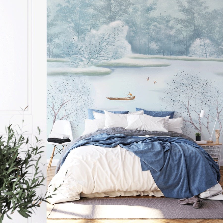 Papier peint aquarelle hiver mystique - Muralconceptpapier_peint_sur_mesure
