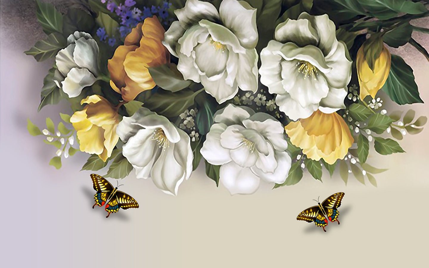Papier peint aquarelle peinture florale - Muralconceptpapier_peint_sur_mesure