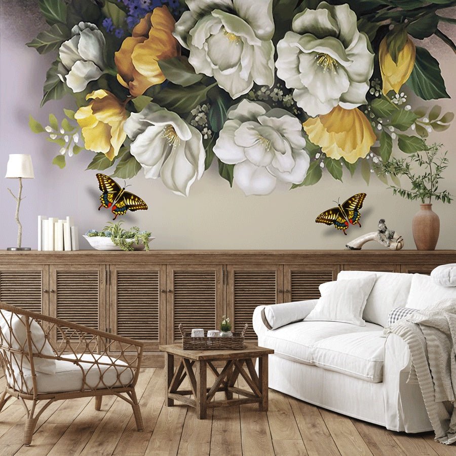 Papier peint aquarelle peinture florale - Muralconceptpapier_peint_sur_mesure