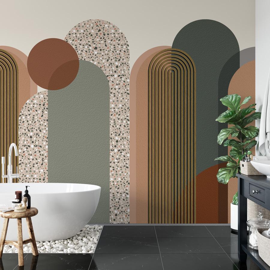 Papier peint Art déco graphique tendance - papier peint sur mesure francais - muralconcept