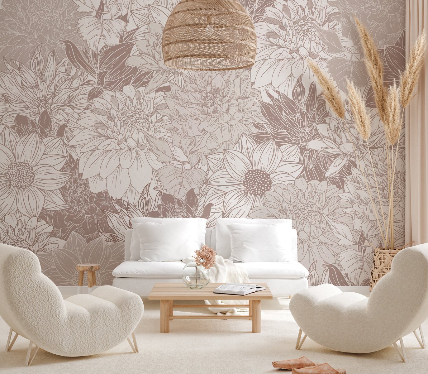 papier peint fleur imposante