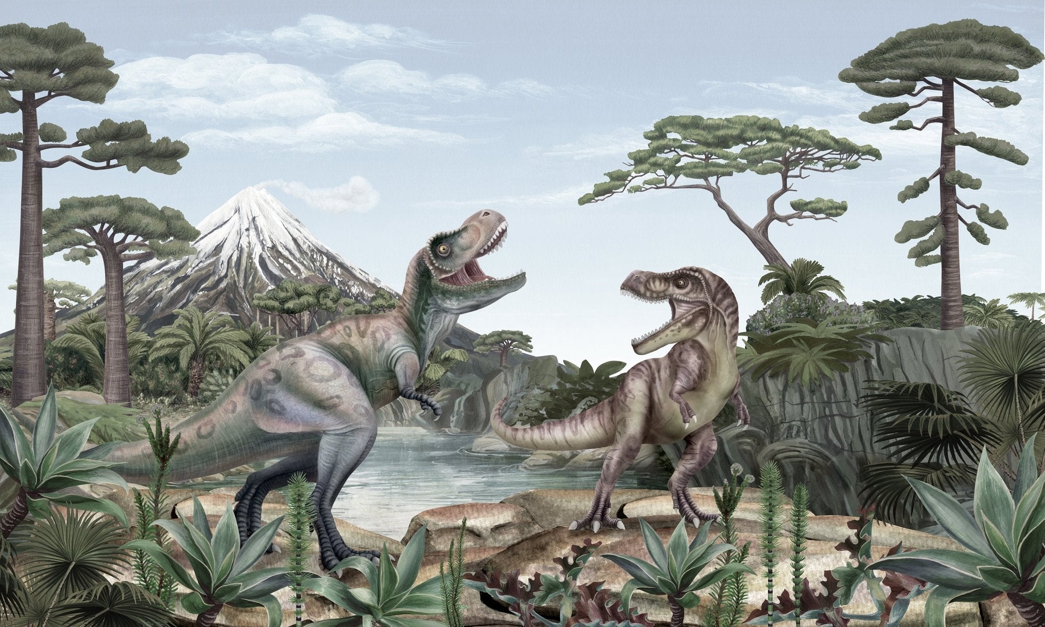 Papier peint le monde des dinosaures, mural concept, tendance
