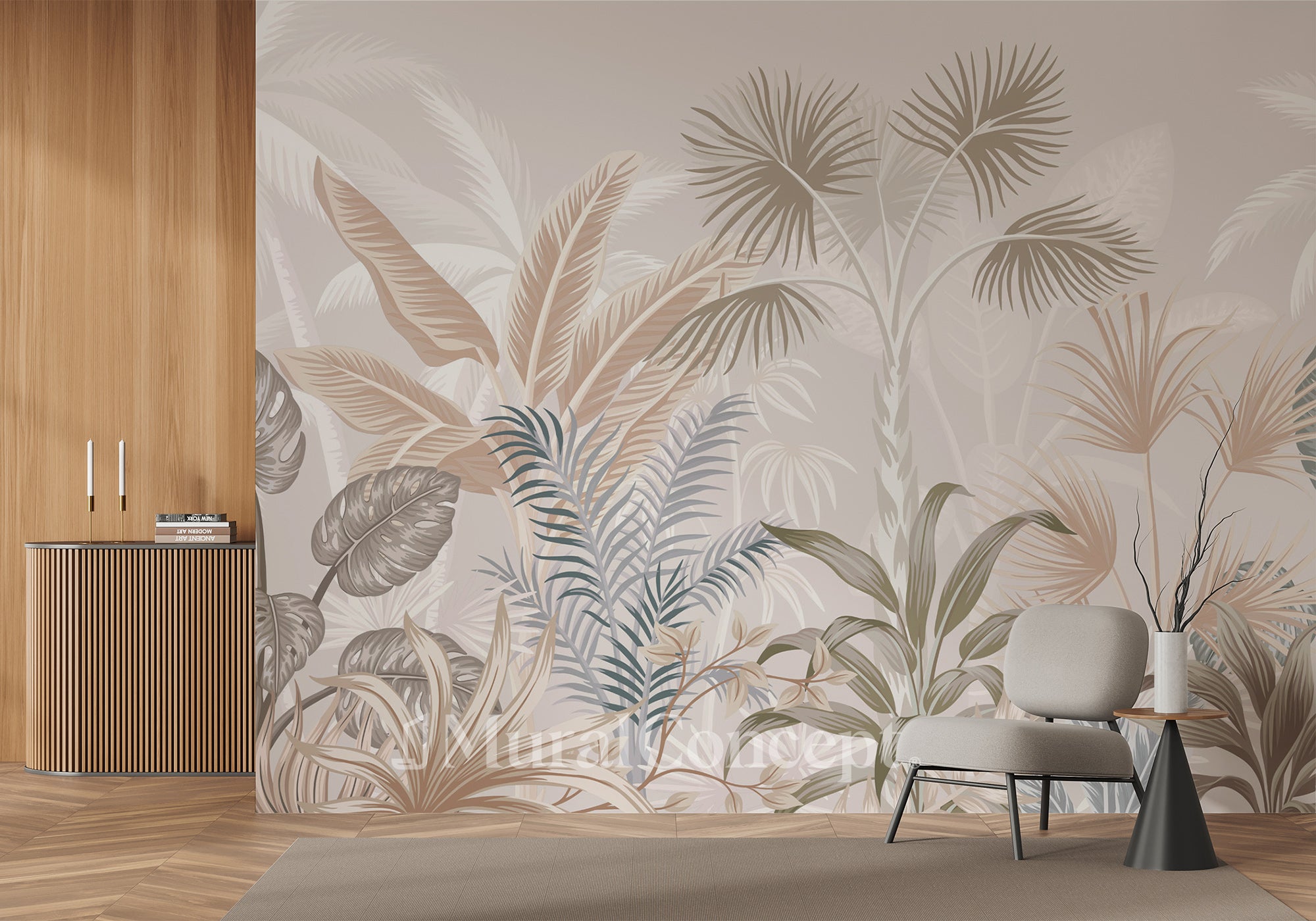 Papier peint panoramique jungle terracotta - panoramique français