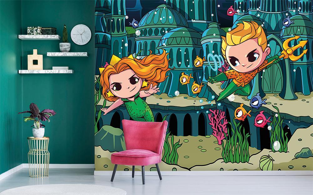 Liga de la justicia bebé BD héro aqua fondo de pantalla panorámico
