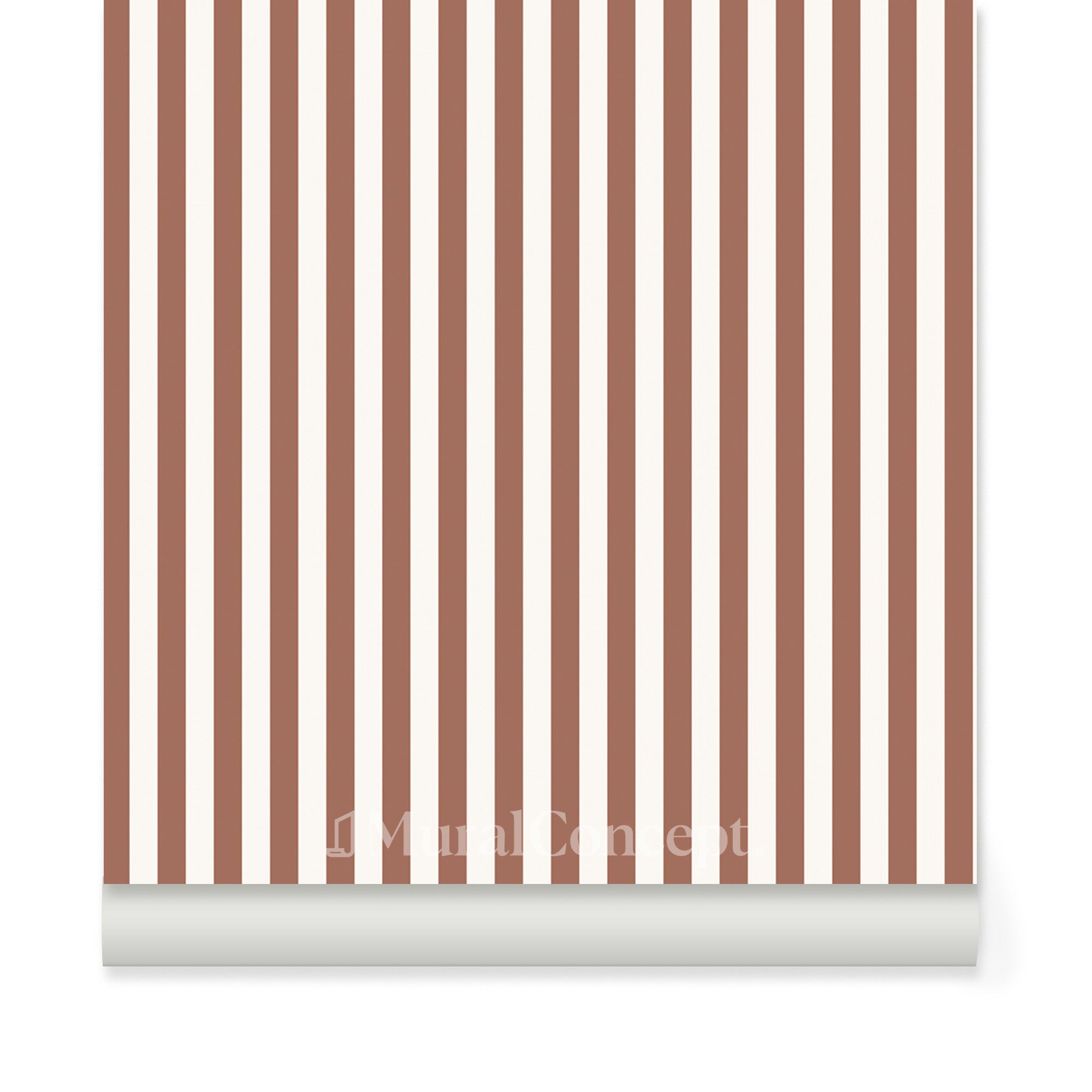Papier peint rayure rétro terracotta - panoramique français