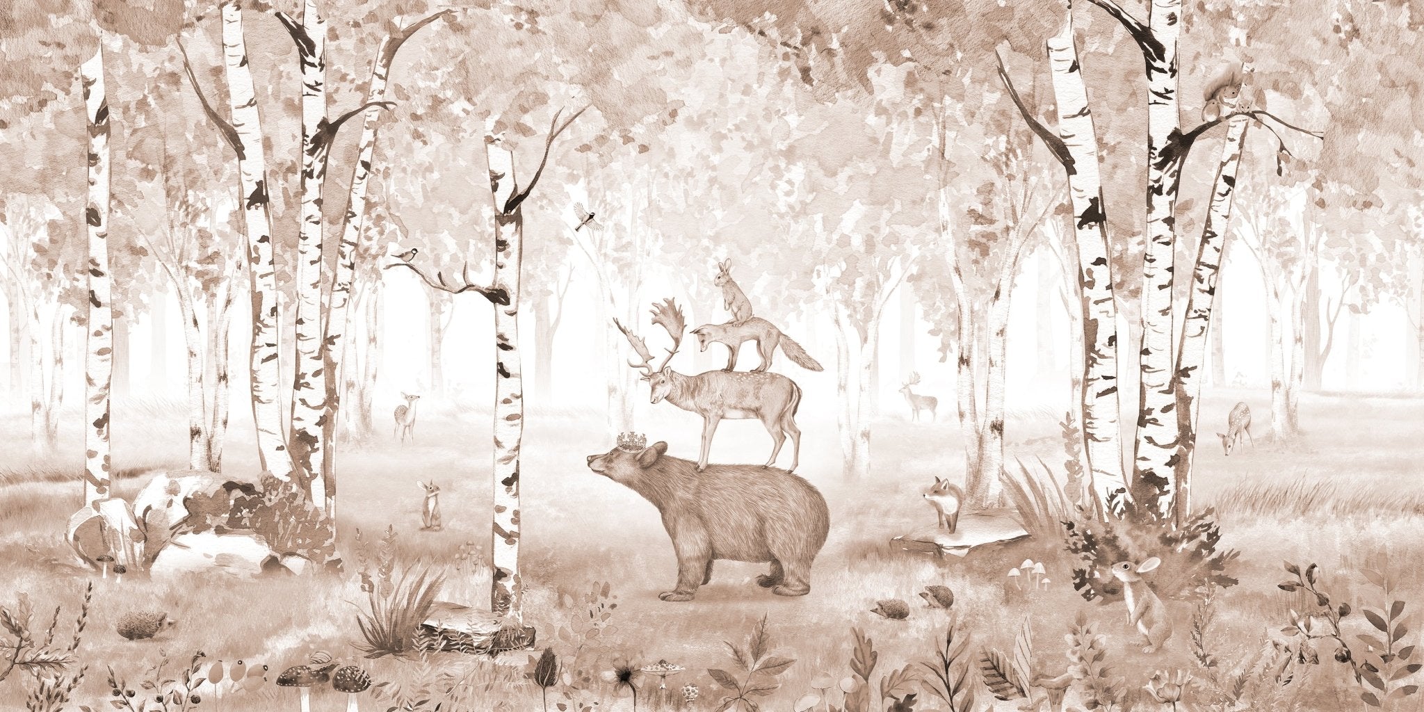 Papier peint roi de la forêt, mural concept, tendance