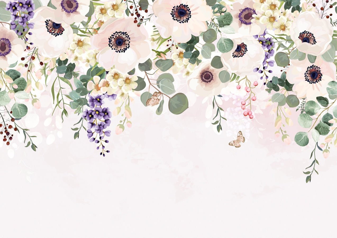 Papier peint floral provence - papier peint sur mesure francais - muralconcept
