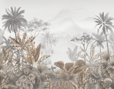 Jungla panorámica y papel pintado tropical