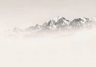 Papel pintado Mont Blanc en niebla sepia