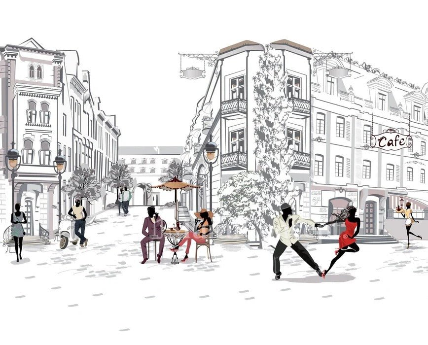 Papel pintado panorámico Paseo parisino