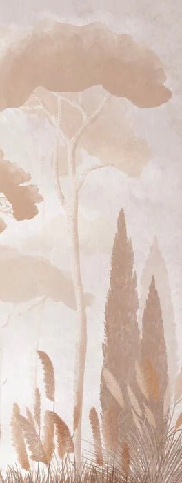Papel pintado pino ciprés sepia
