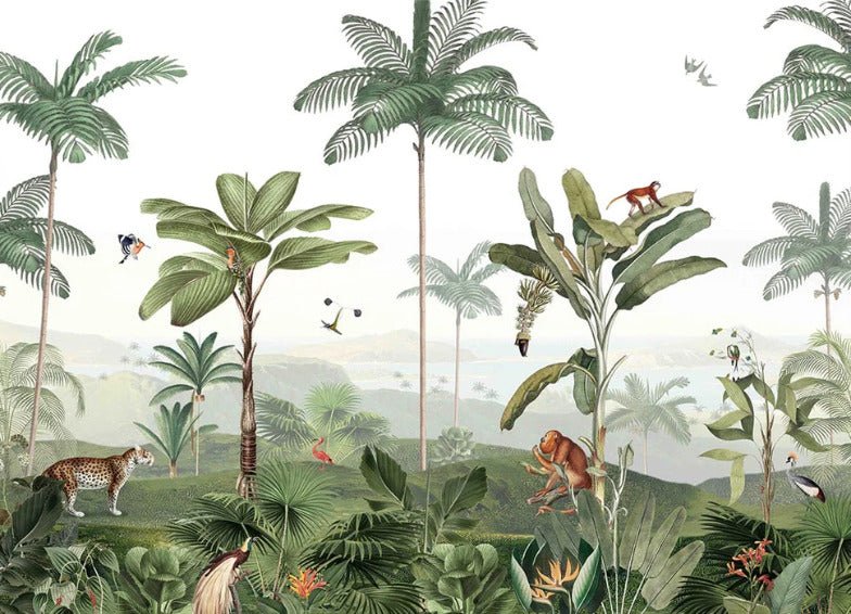 Papier peint plaine tropicale, XXL, tendance