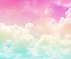 Papel pintado moderno con nubes rosas y azules