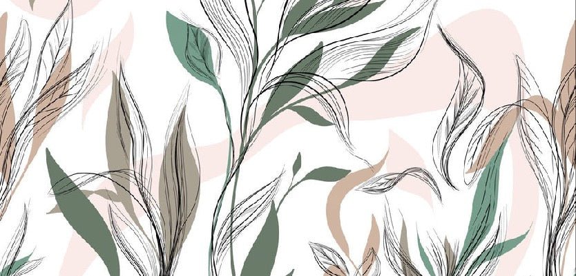 Papel pintado panorámico de flores gráficas