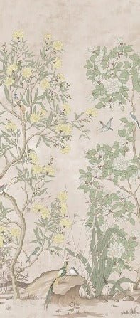 Papel pintado Panoramic chinoiserie garden