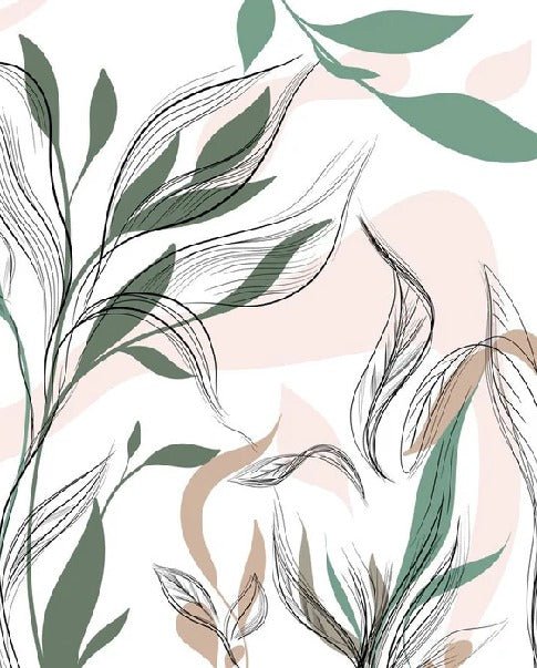 Papel pintado panorámico de flores gráficas