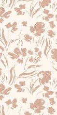 Papel pintado de flores beige empolvado