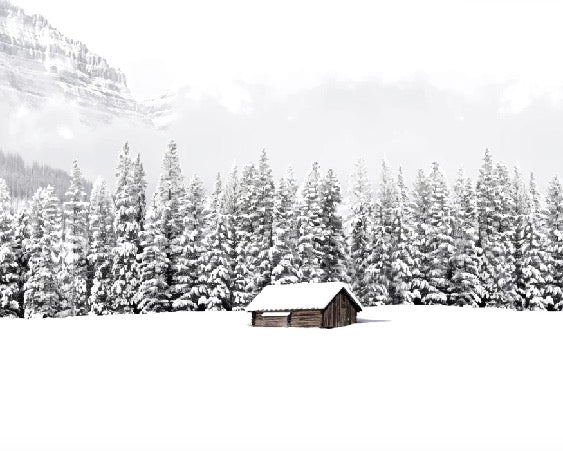 Papier peint panoramique chalet en montagne, XXL, tendance