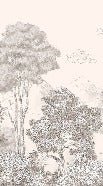 Papel pintado Beige panorámico Bosques y montañas