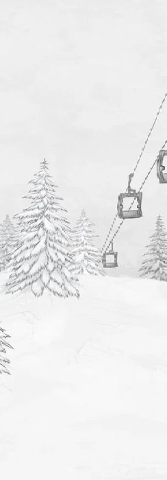 Papel pintado blanco y negro góndola montaña