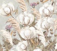 Papel pintado panorámico de flores de algodón