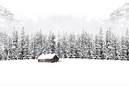 Papel pintado Chalet panorámico de montaña