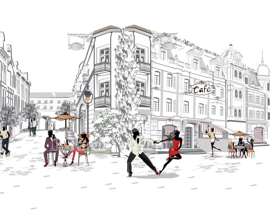 Papel pintado panorámico Paseo parisino
