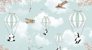 Fondo de Panda en globo aerostático
