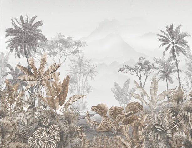 Papel pintado tropical sepia