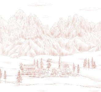 Papel pintado Paisaje italiano en terracota de los Dolomitas
