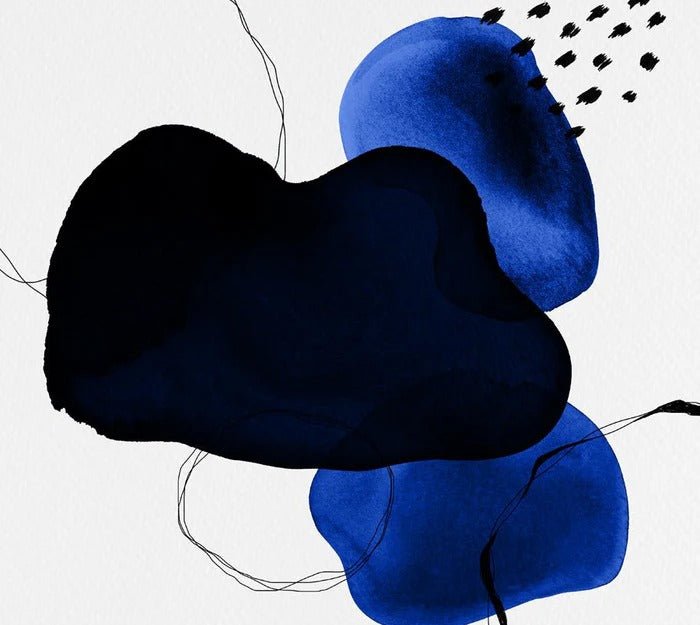 Papier peint moderne aquarelle bleu pétrole, XXL, tendance