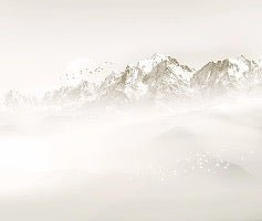 Papel pintado cuarto de baño mañana brumosa Mont Blanc
