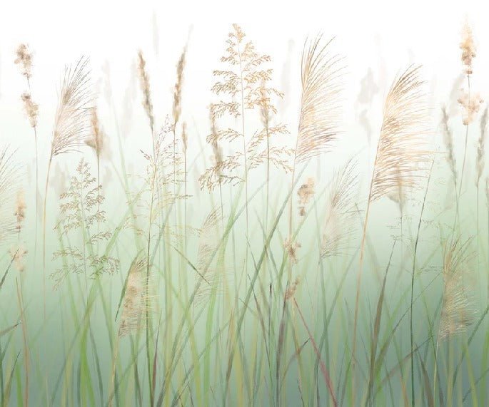 Fondo de flores de campo de trigo verde