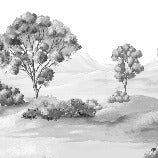 Papel pintado Paisaje poético en blanco y negro