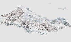 Papier peint restaurant montagne graphique style, XXL, tendance