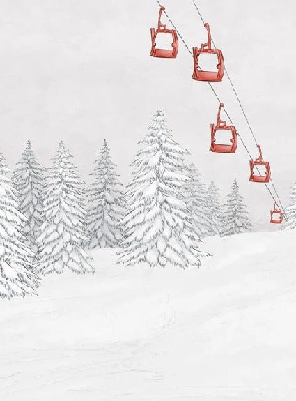 Papel pintado góndola roja montaña
