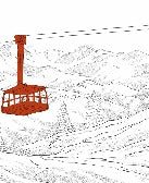 Papel pintado teleférico rojo de La Plagne