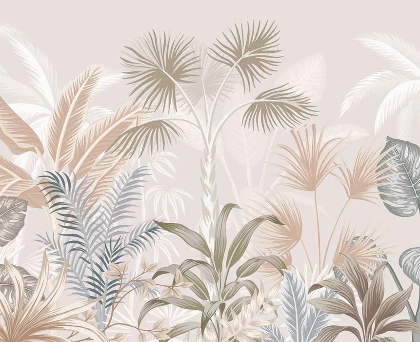 Papier peint panoramique jungle terracotta