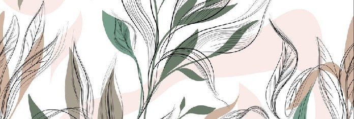Papel pintado panorámico de flores gráficas