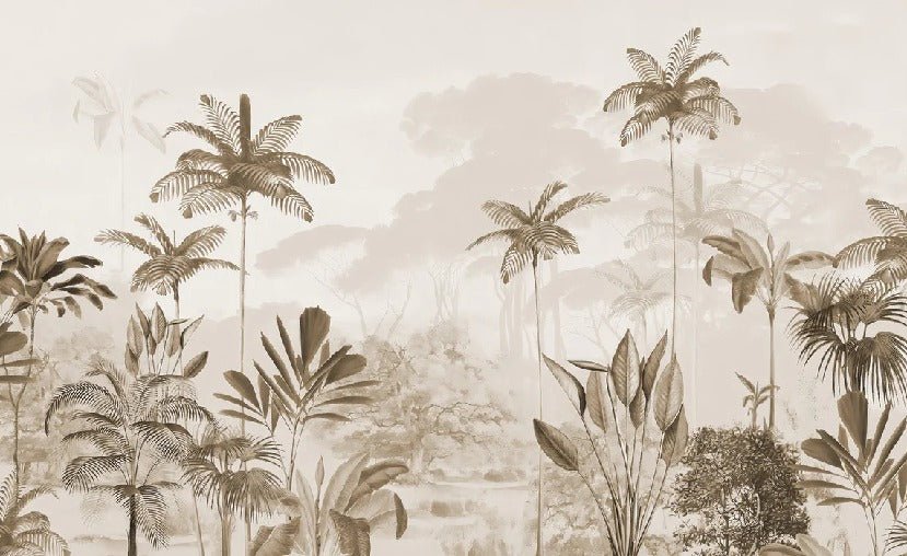 Papel pintado panoramico jungle eden sepia